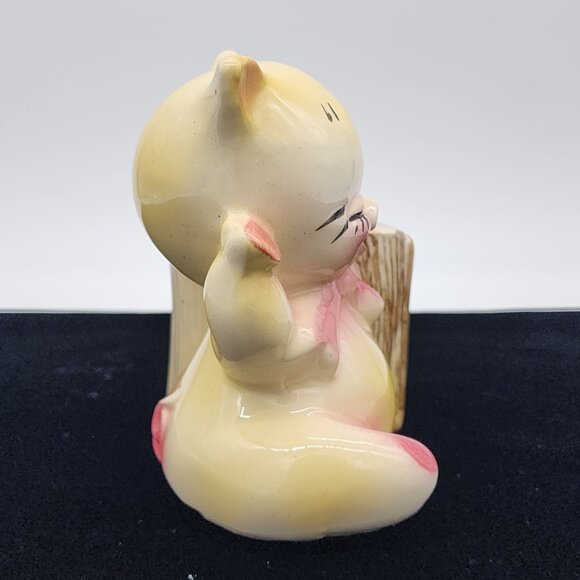 Shawnee Three Little Pigs Ceramic Planter Kitschy Vintage Closed Eyes - Picture 2 of 9